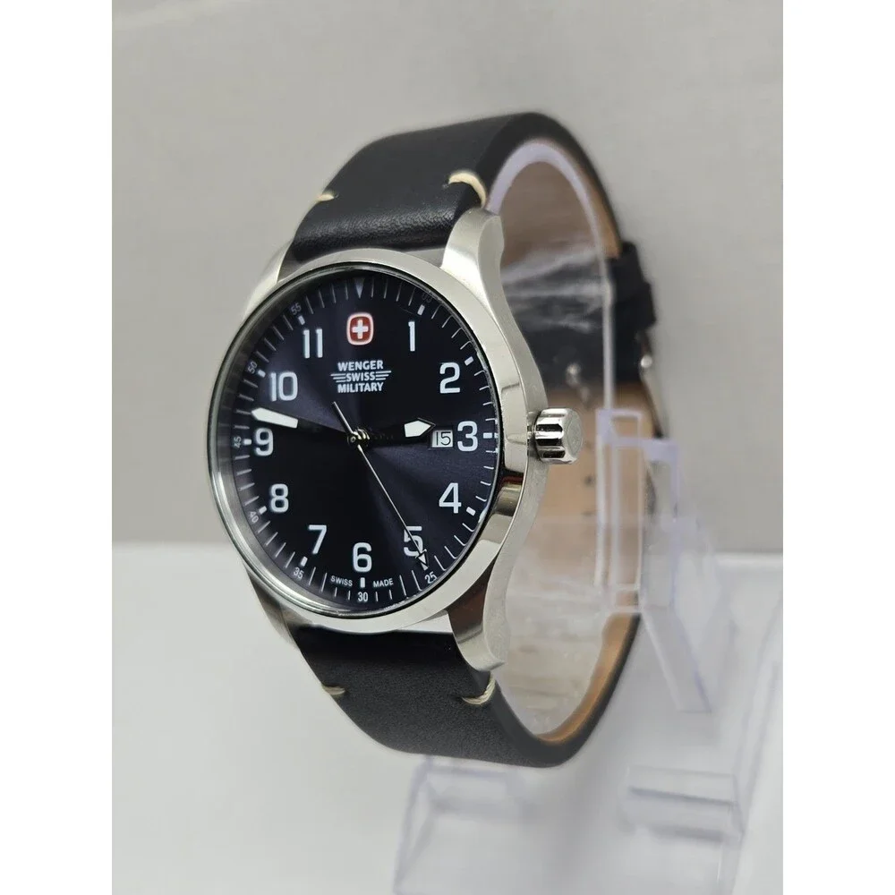 Wenger Terragraph Swiss Military Men 42mm Gray Sapphire Quartz Watch New Battery